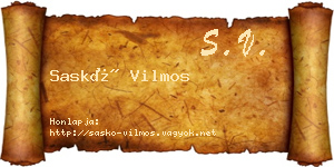 Saskó Vilmos névjegykártya